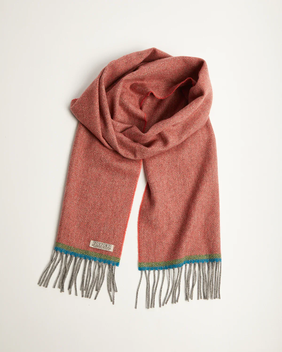 Foxford Terracotta Herringbone Lambswool Scarf