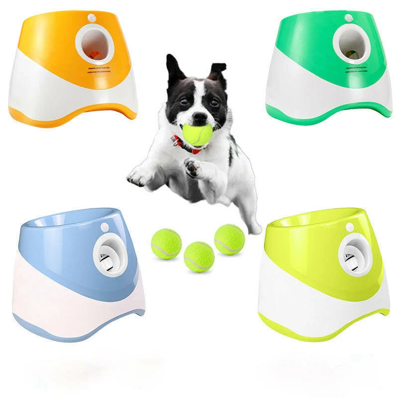Automatic Ball Launcher for Dogs �C 3 Distance Settings & 6 Balls Included