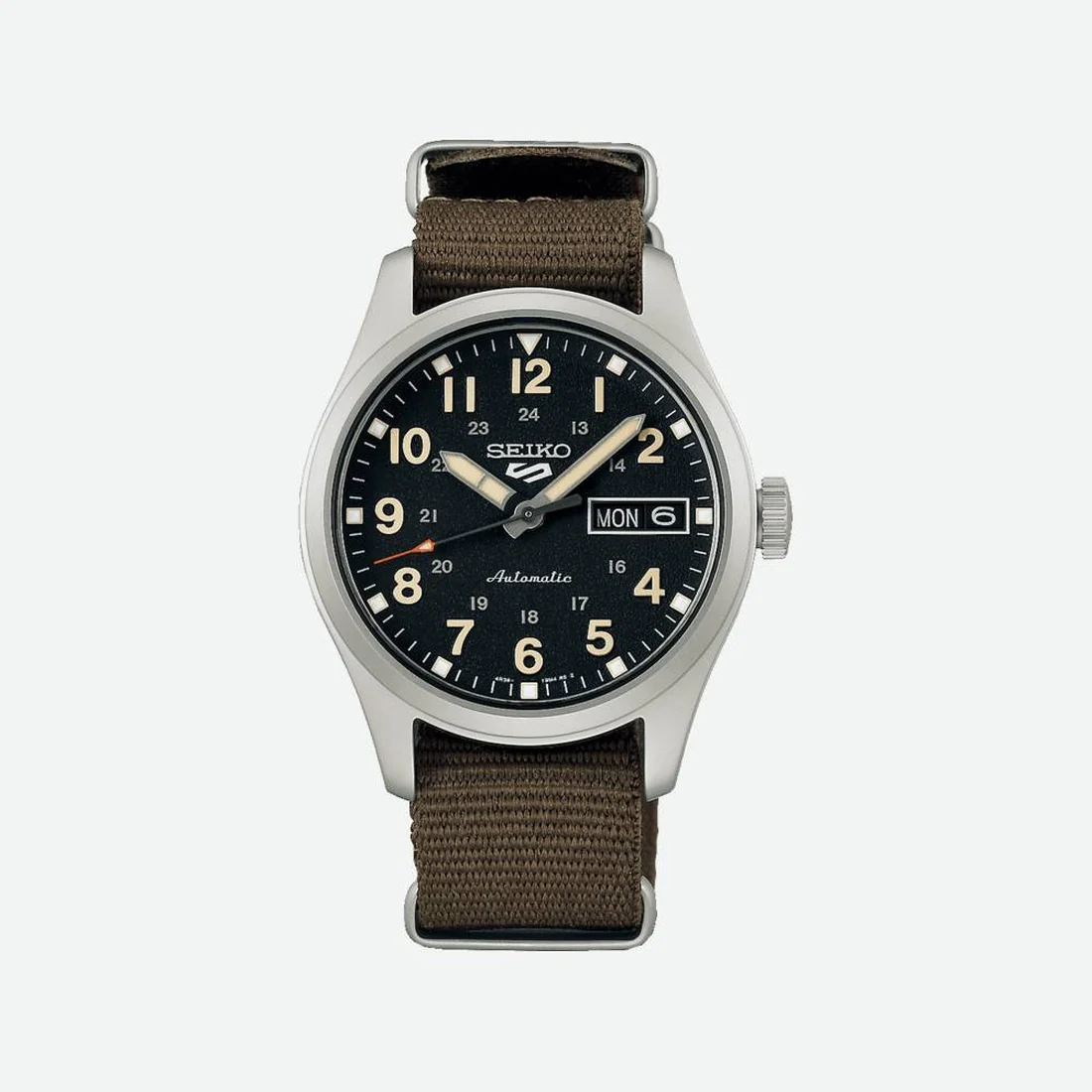 Seiko 5 Sports SRPJ85K1 field 36mm unisex nero nato brown