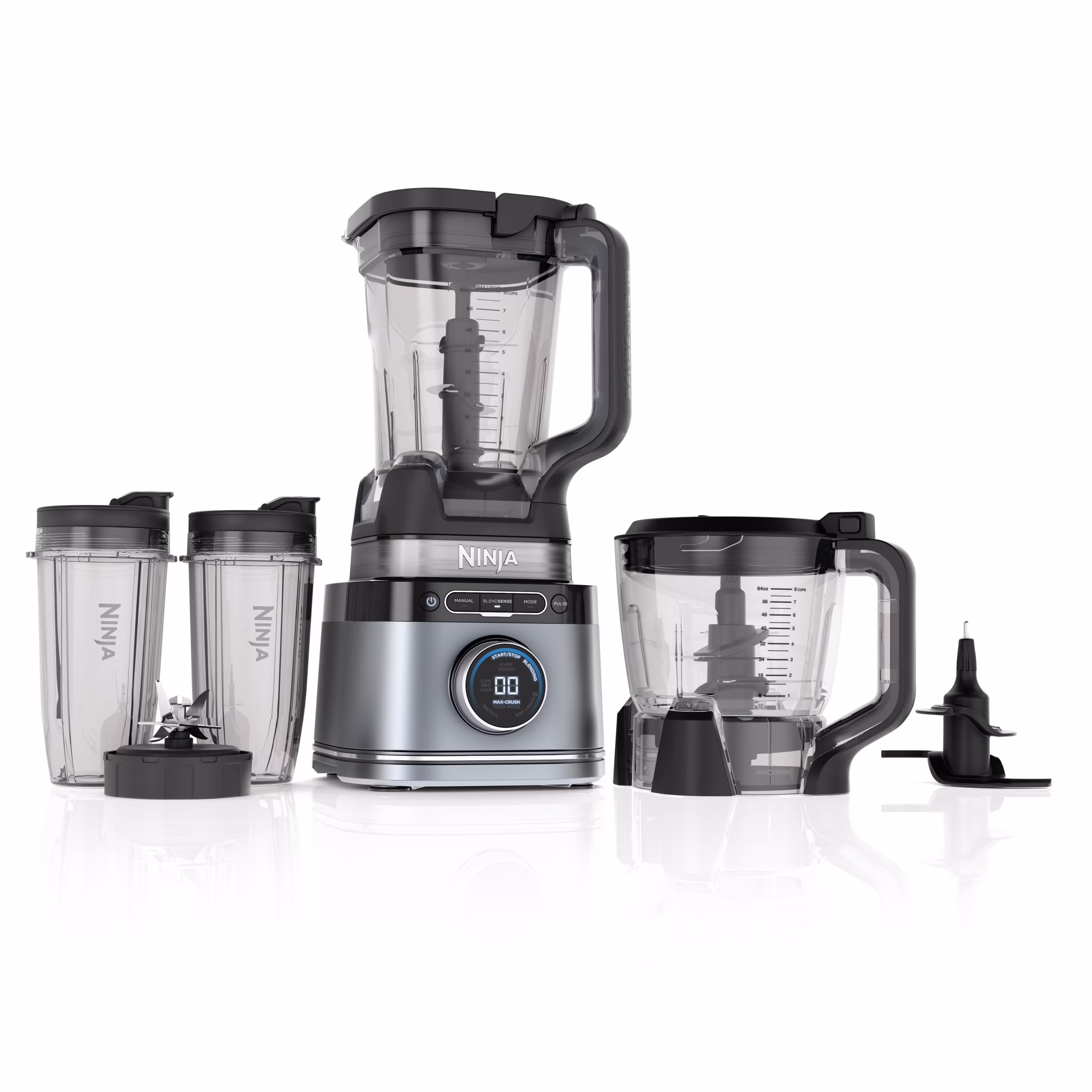 Ninja Detect Kitchen System Power Blender + Processor with Blend Sense Technology, Silver, TB400