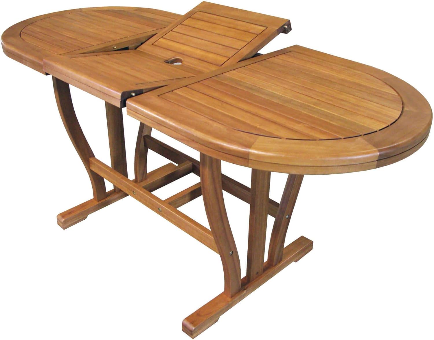 milani home TURRIS 120/160 Solid Acacia Wood Extendable Garden Table