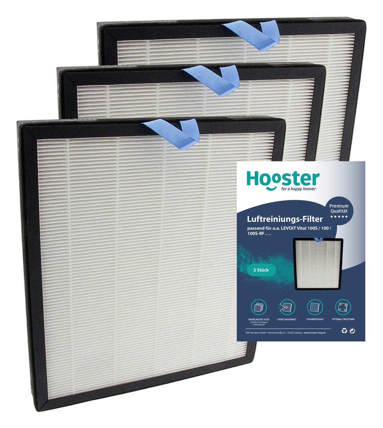 Luftfilter 3er-SET Filter kompatibel mit Levoit Vital 100s Luftreiniger