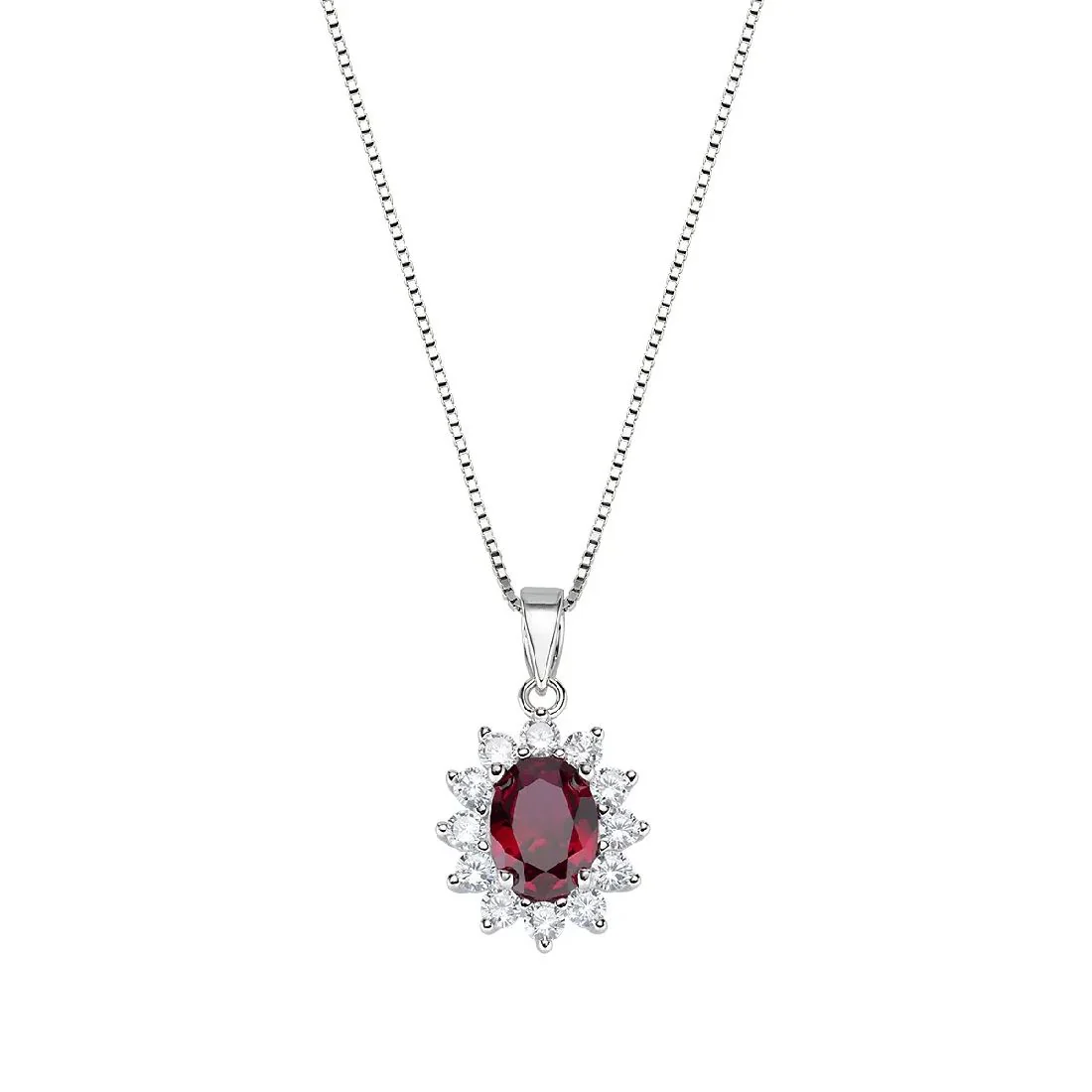 Collana Amen Royal Lady con pietra rossa ovale CLLDGBBR