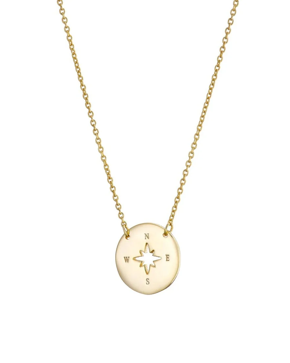 Mary-K Gold Cutout Compass Chain Necklace