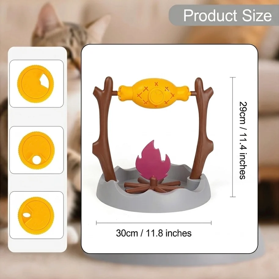 Interactive Cat Slow Feeder �C Rotating Drumstick Dispenser with Adjustable Food Release