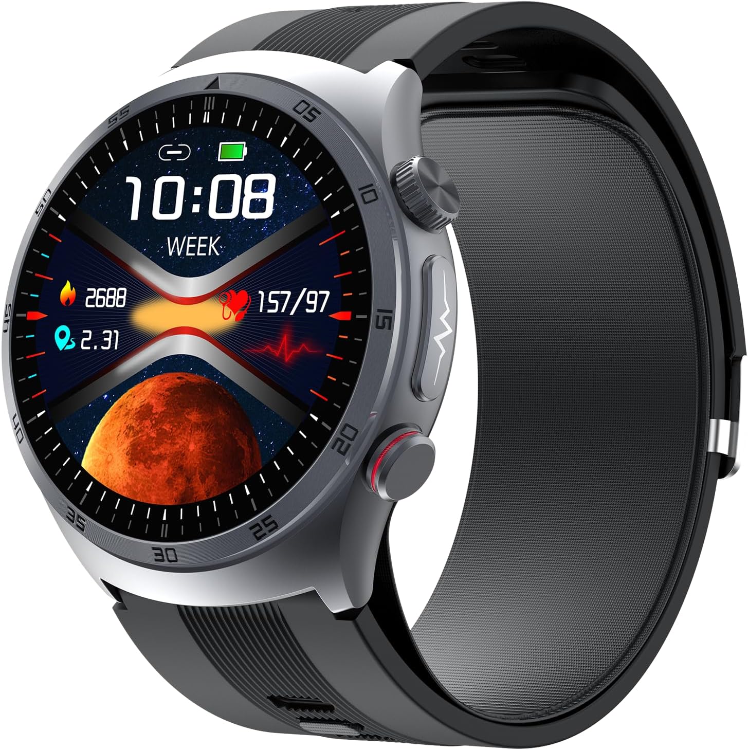 Kardena® Care Air 3 Gesundheitsuhr mit Mikroairbag-Blutdruckmessung, Deutscher Sensorik, AMOLED-Display & SOS – Herzfrequenz, SPO₂, Temperatur & REM-Schlafanalyse für Damen & Herren