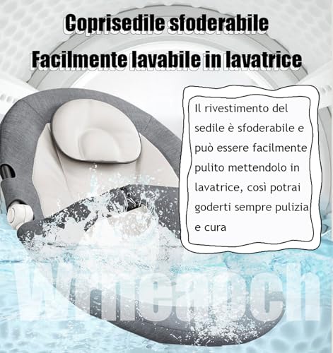 Wrneaoch 2 in 1 Sdraietta Neonati Elettrica Dondolo Neonati Elettrico con Telecomando e Bluetooth, Sdraietta Neonati 0 18 Kg con Cintura di Sicurezza a 3 Punti per Bambino 0 3 Anni : Amazon.it: Prima infanzia