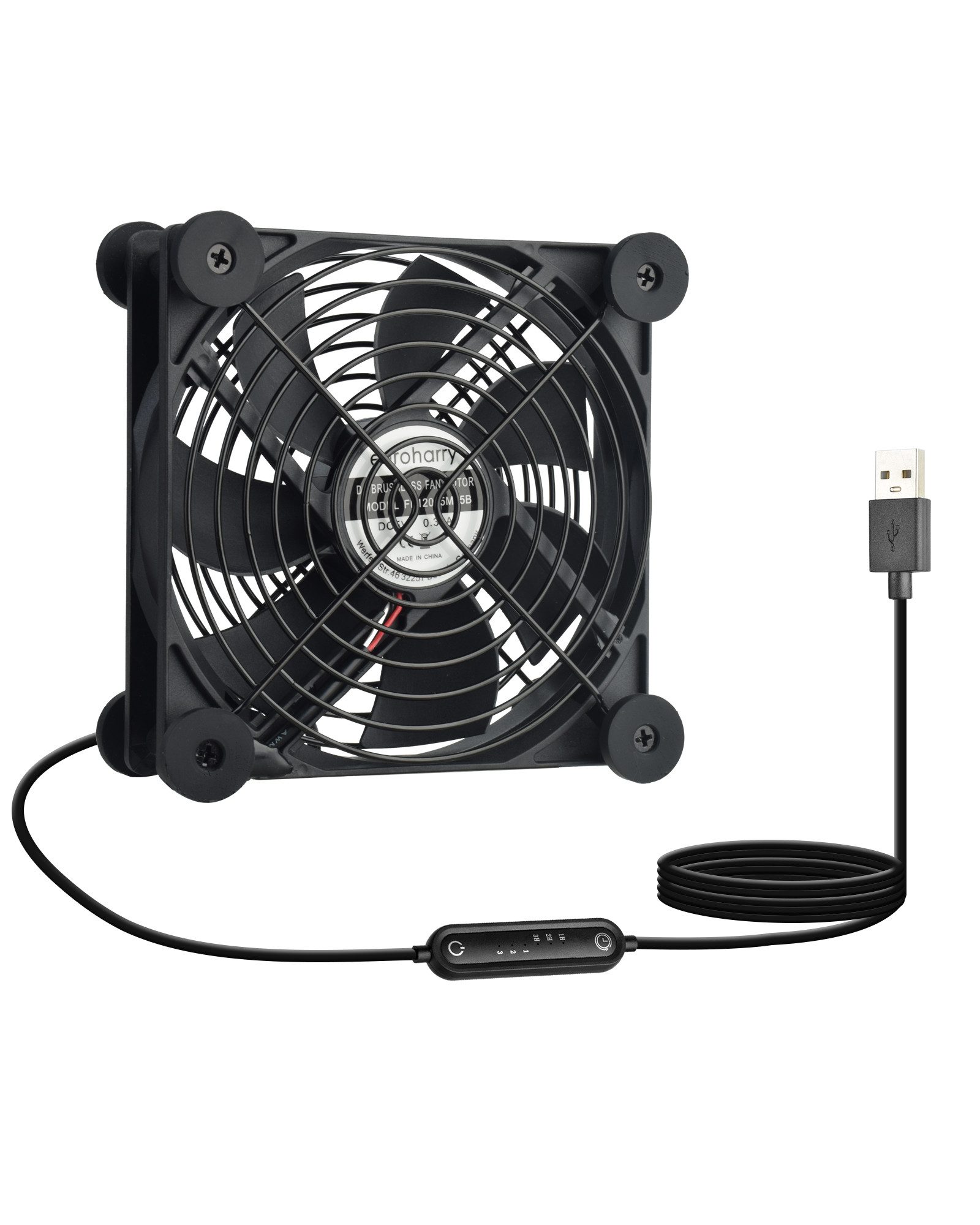 Mini USB-Ventilator USB 120mm leiser Lüfter6-Windgeschwindigkeiten und intelligentes