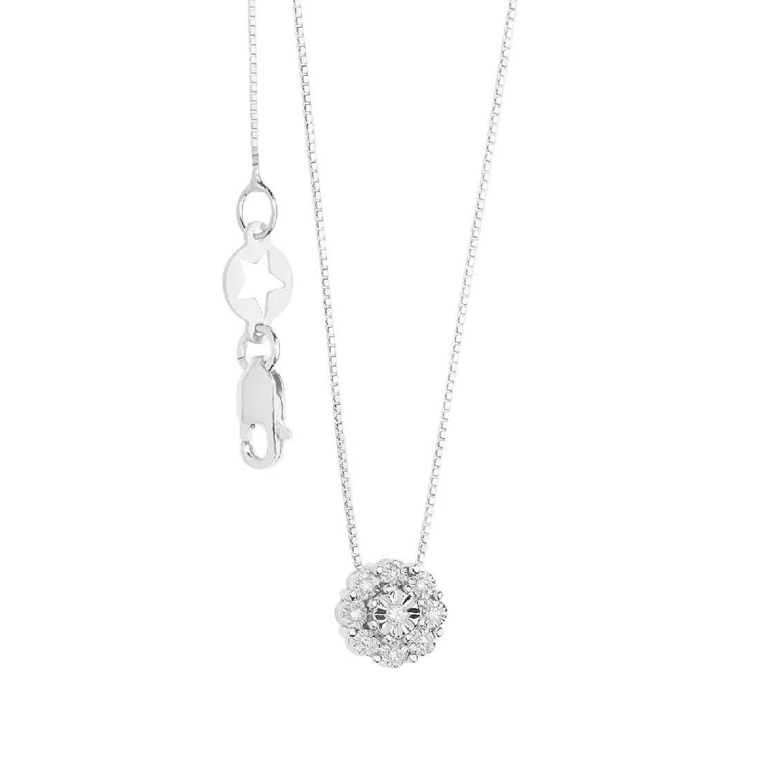 Collana Comete Gioielli rosetta oro bianco e brillanti - GLB 1624