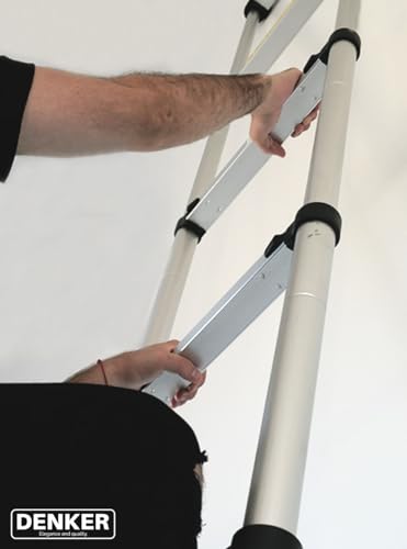 DENKER Scala telescopica 3,8 m Blocco automatico Regolazione dell'altezza libera Carico 150 kg Leggero Scala Multifunzionale Estensibile Durevole Strumenti fai da te Idraulico Sicurezza : Amazon.it: Fai da te