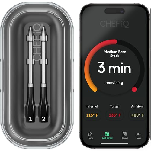 CHEF iQ Sense Smart Wireless Meat Thermometer with 2 Ultra Thin Probes, Unlimited Range Bluetooth Meat Thermometer, Digital Food Thermometer for Remote Monitoring of BBQ Grill, Oven: Home & Kitchen
