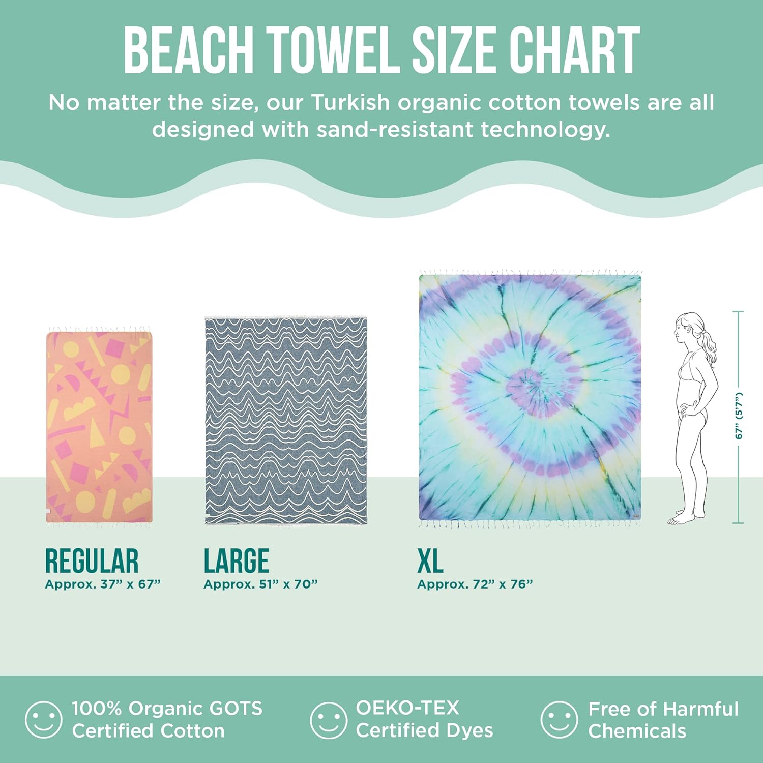 Sand Cloud Strandtuch Decke XXL – AS SEEN ON Shark Tank Seafoam Baja