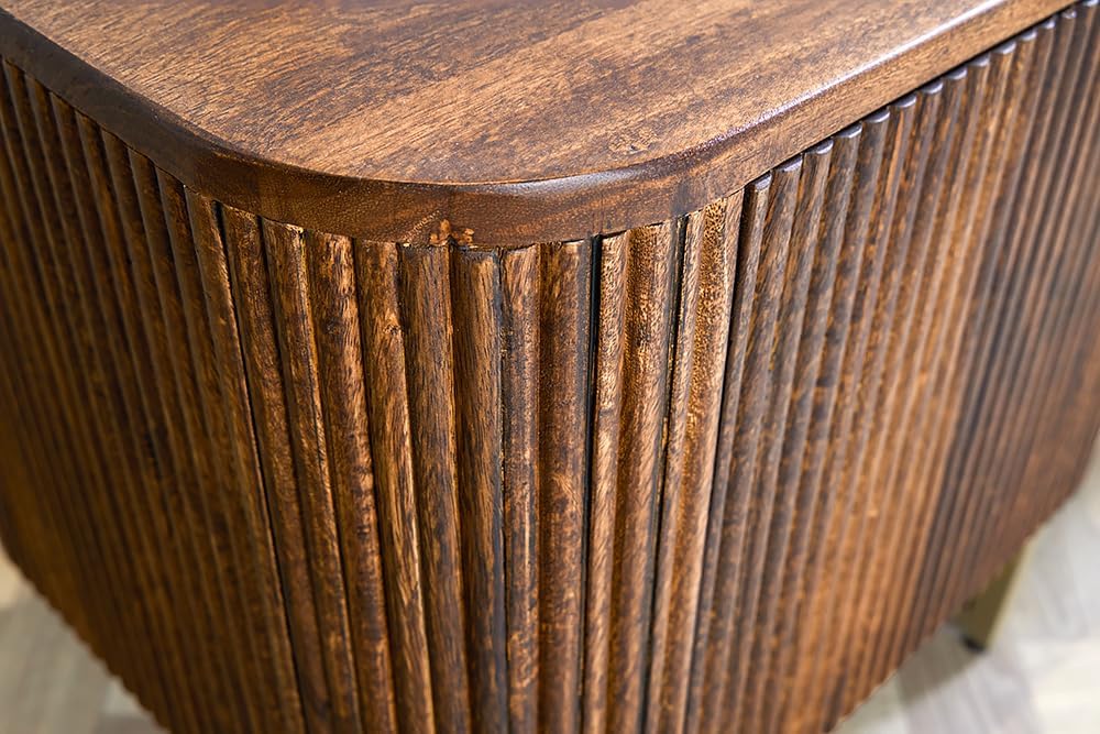 Riess Ambiente Design Sideboard Gatsby - 160cm - braun mattgold - Mangoholz im Retro-Design