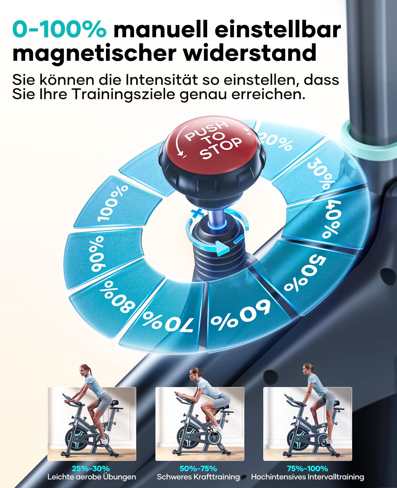 Heimtrainer Fahrrad mit Magnetwiderstand 15 kg Schwungrad App-Kompatibilität Herzfrequenzmessung LCD-Display bis 160 kg