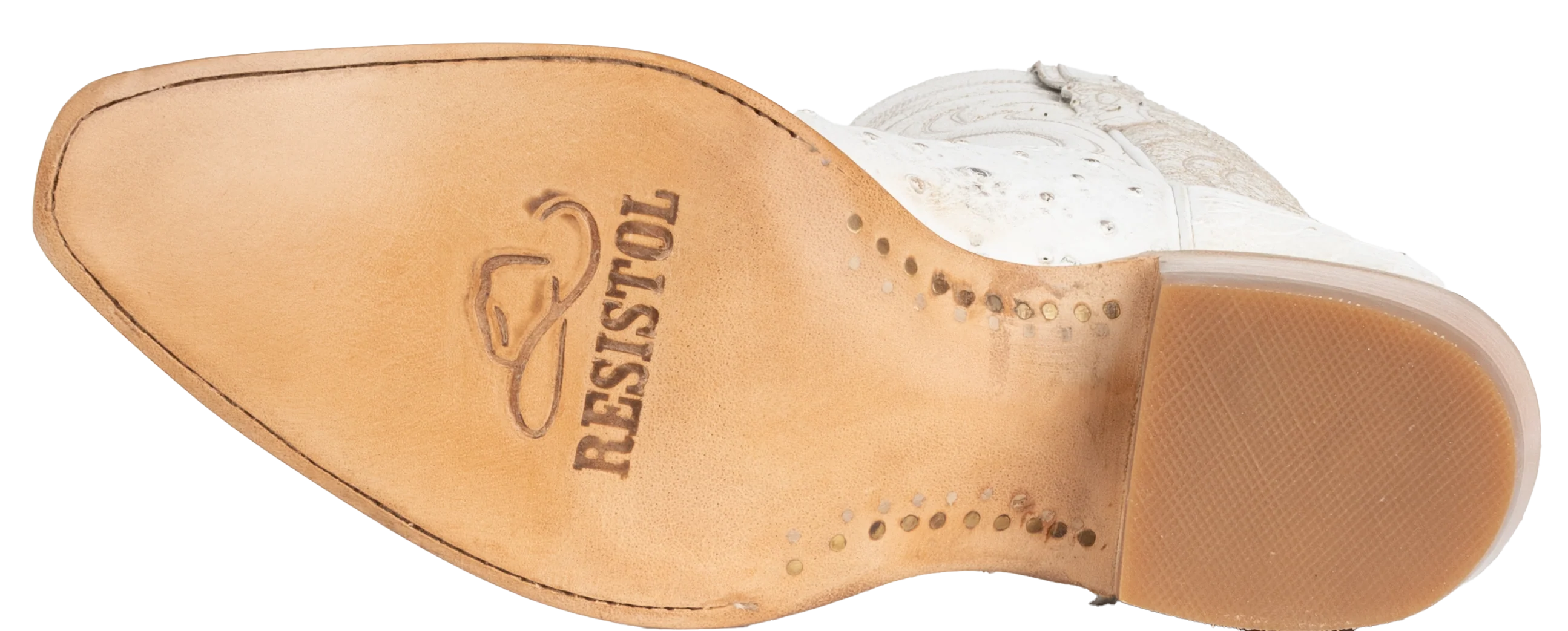 Resistol Boots White Gold Craquelada Pointed Toe