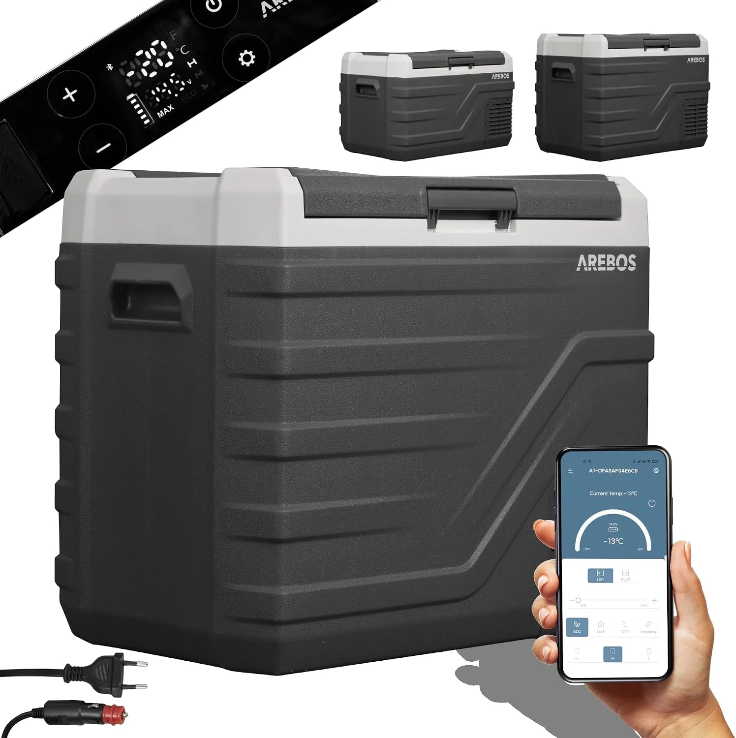 Arebos Kompressor, 26 Liter, Schwarz, Kühlbox