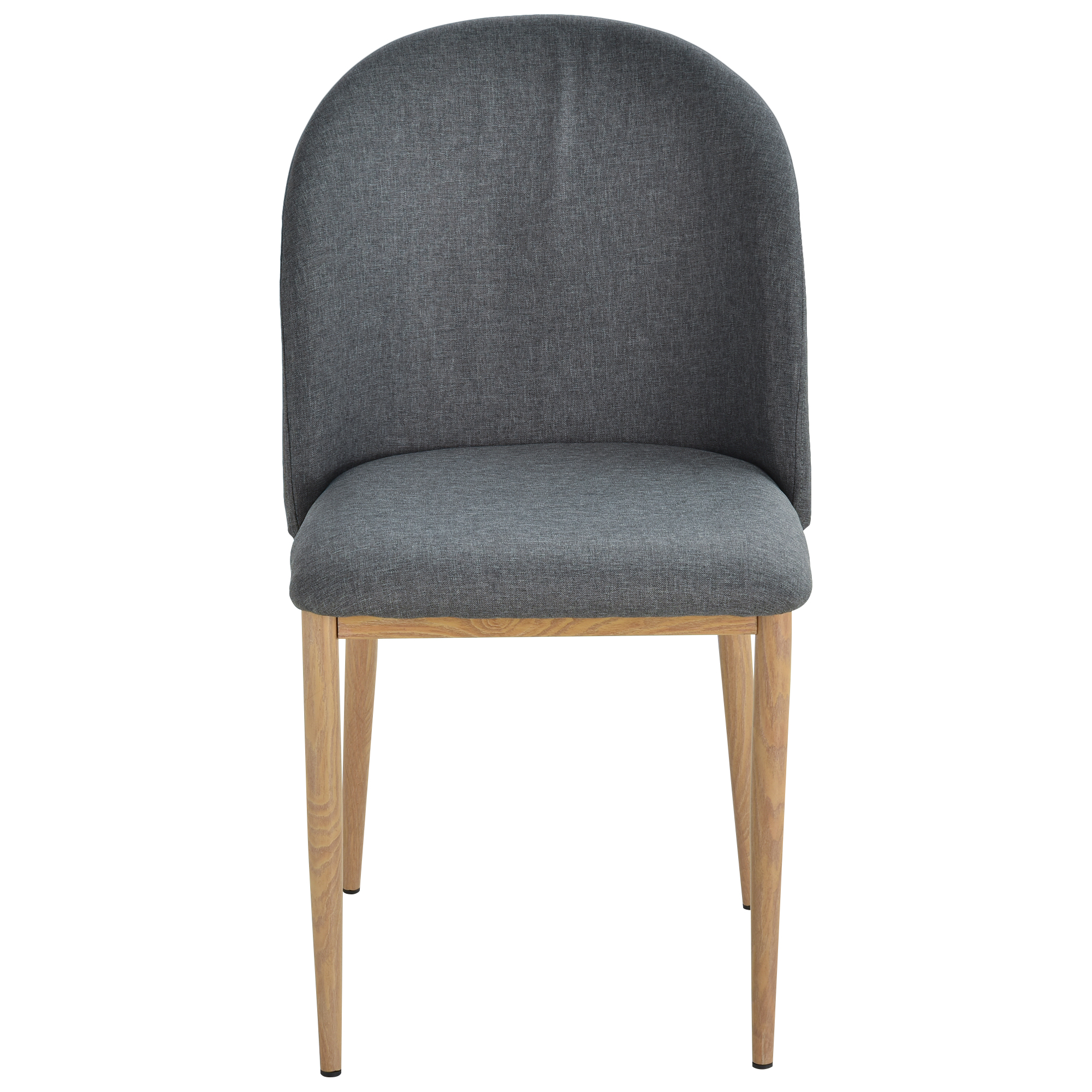 HOMCOM Set mit 2 Diningstühlen Esszimmerstühle mit Metallbeinen in Holzoptik 50 x 58 x 85 cm Grau