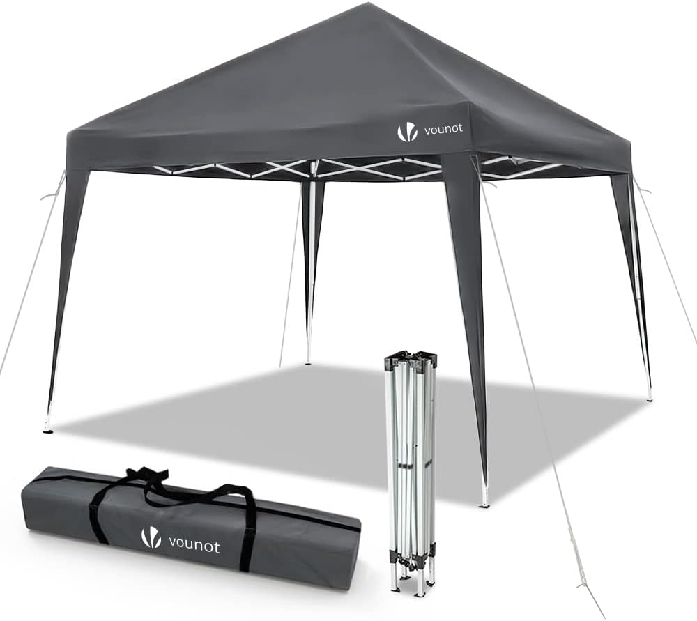 VOUNOT? Folding Garden Gazebo 3 x 3 m, Pop Up Tent Market with 4 Weight Sand Bags and Transport Bag, Green