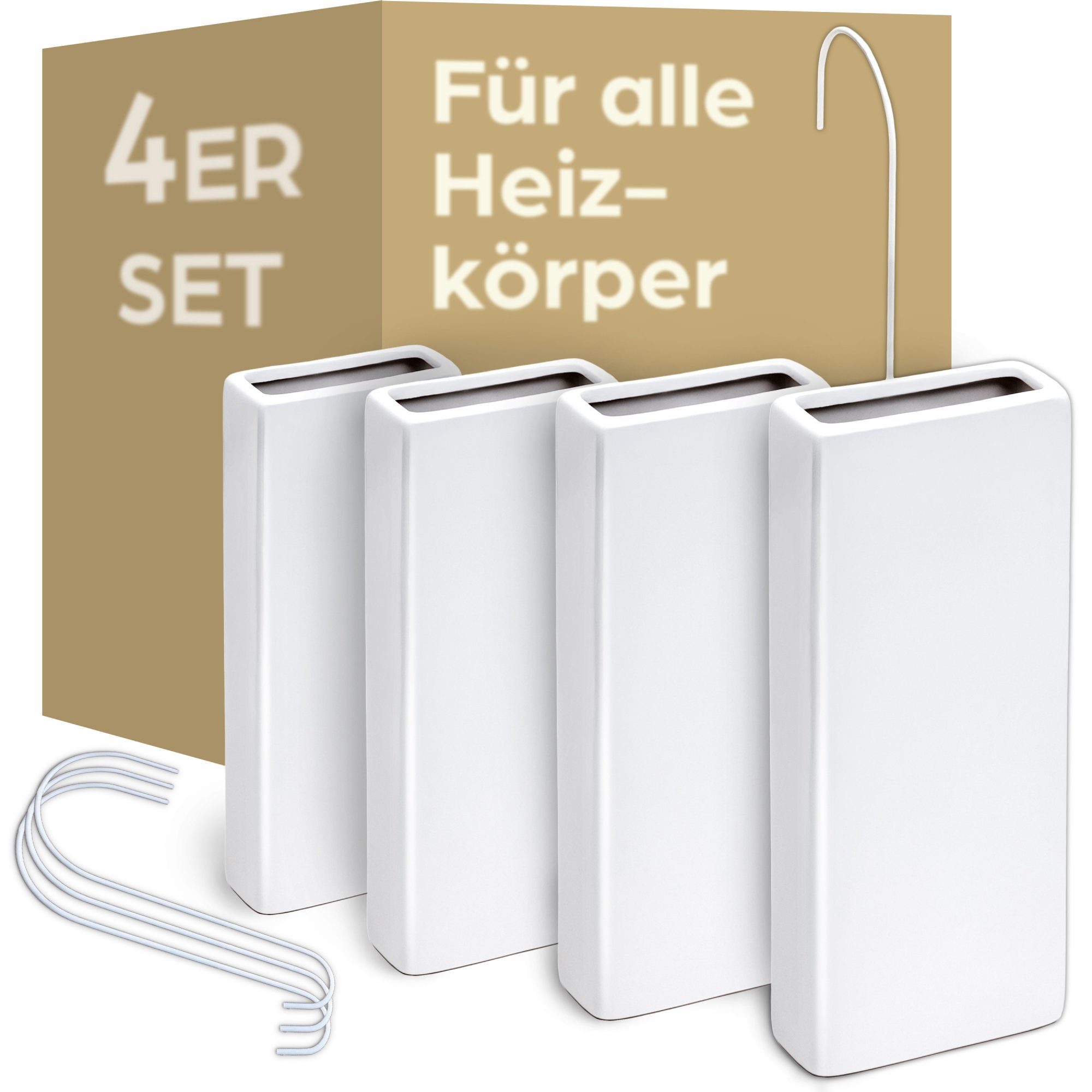 Luftbefeuchter Luftbefeuchter Heizkörper aus Keramik - 4er Set mit Flexiblem Haken