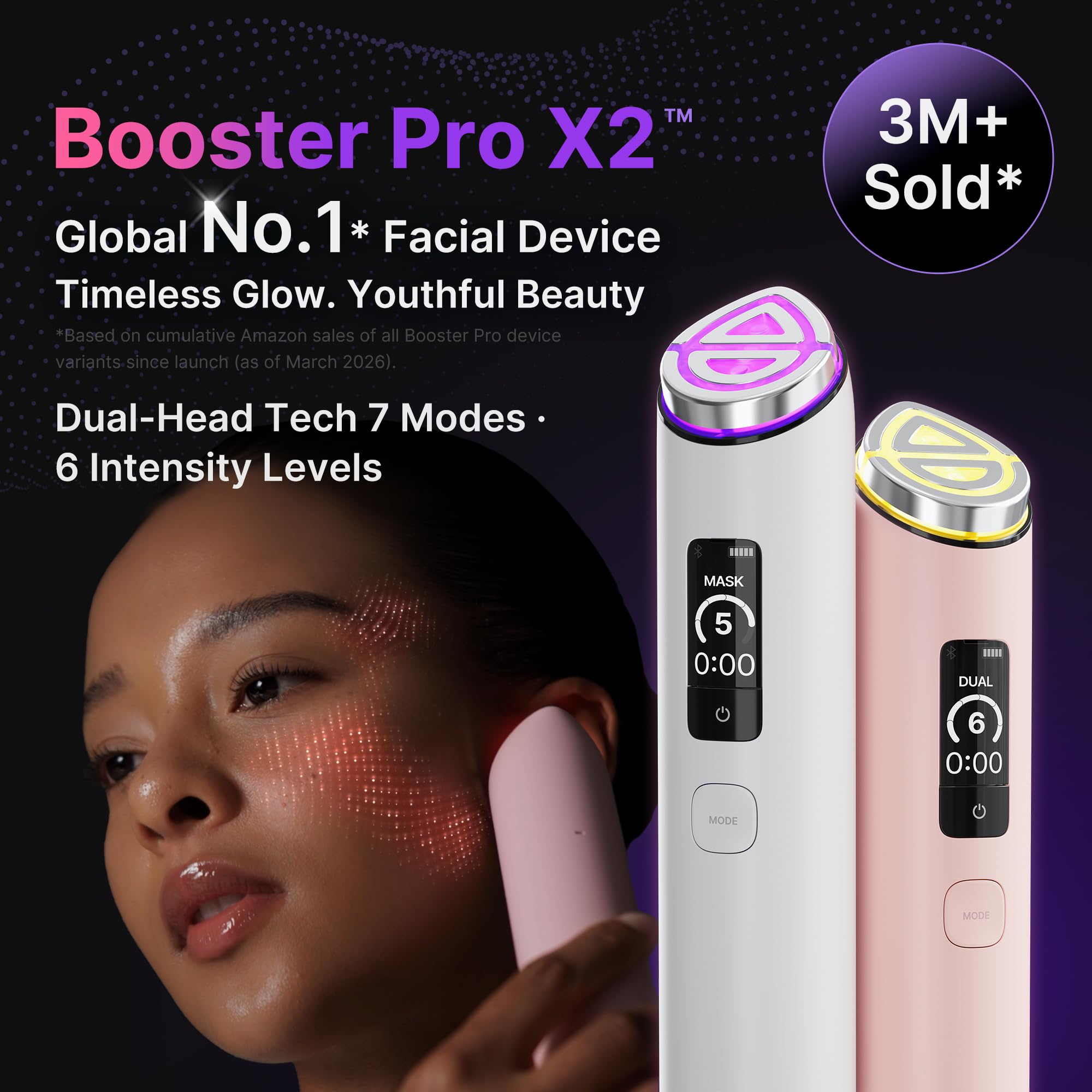 medicube Booster Pro X2 7 in 1 Glow Beauty Hautpflegegerät in Pink für Gesicht Hals und Dekolleté