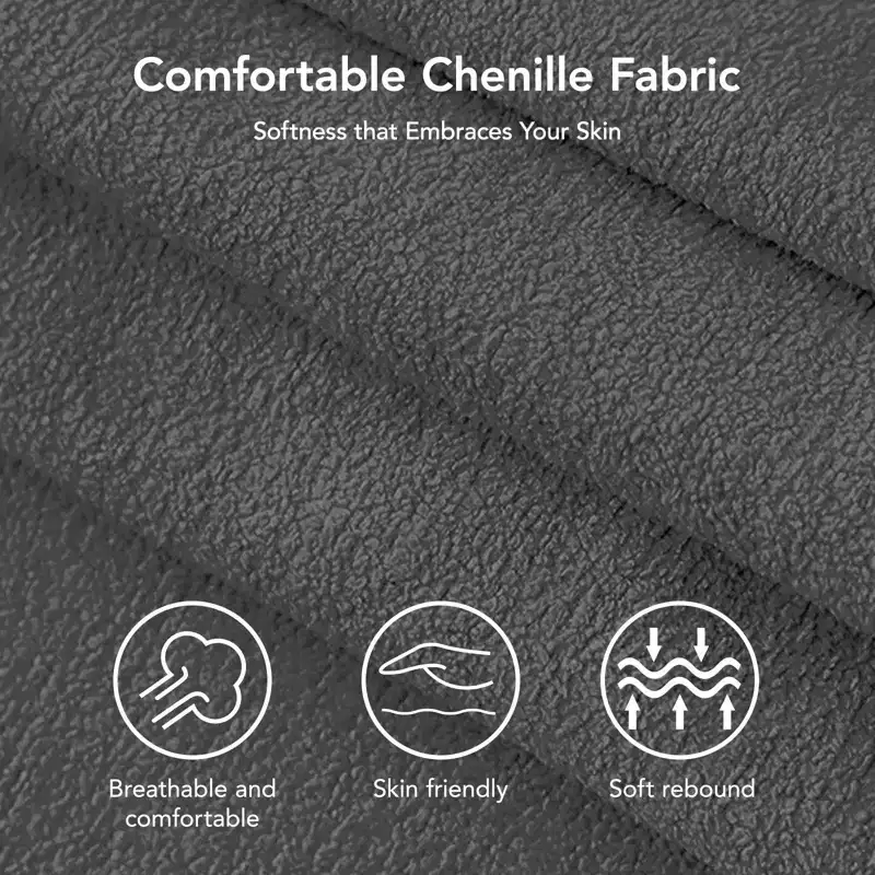 Chenille Sleeper Sofa Bed, Convertible Couch with Pull-Out Bed for Living Room