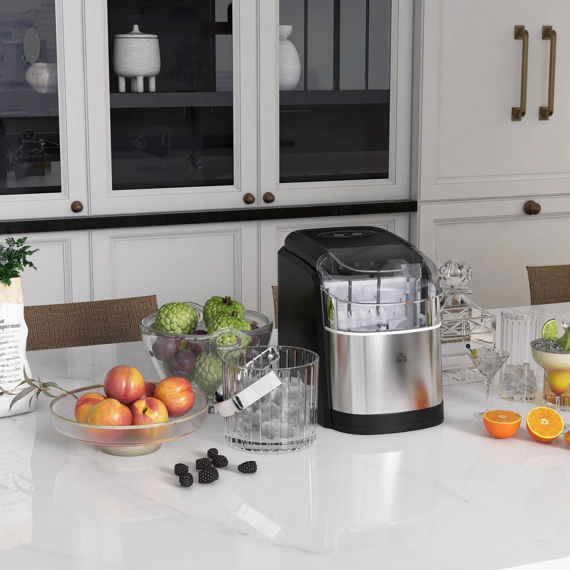 Eiswürfelmaschine Ice Maker, 12kg/Tag, 9 Stück/ 6-12Minuten, 1,8L Eiswürfelbereiter