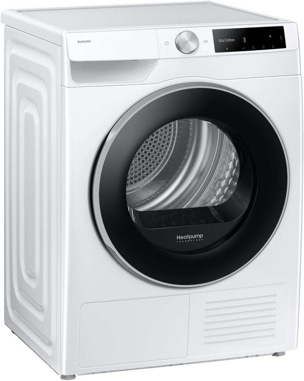 Asciugatrice AI Control DV90DG6845LEU3, 9 kg, Pompa di Calore, Wifi, AI Dry, Air Wash, Tecnologia Optimal Dry, Carica Frontale, 60L x 85H x 60P cm