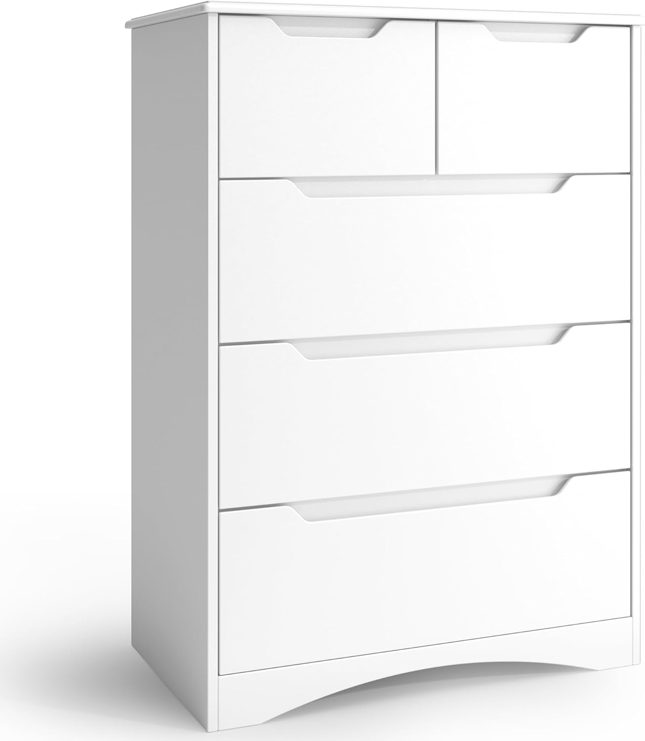 Cassettiera Camera da Letto con 5 cassetti, settimino camera da letto,Moderno e Salvaspazio per la Camera da Letto Soggiorno e Ingresso, 94 x 72 x 41 cm,Bianco