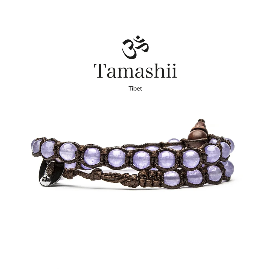 Bracciale Tamashii a due giri in giada color lavanda BHS600-201