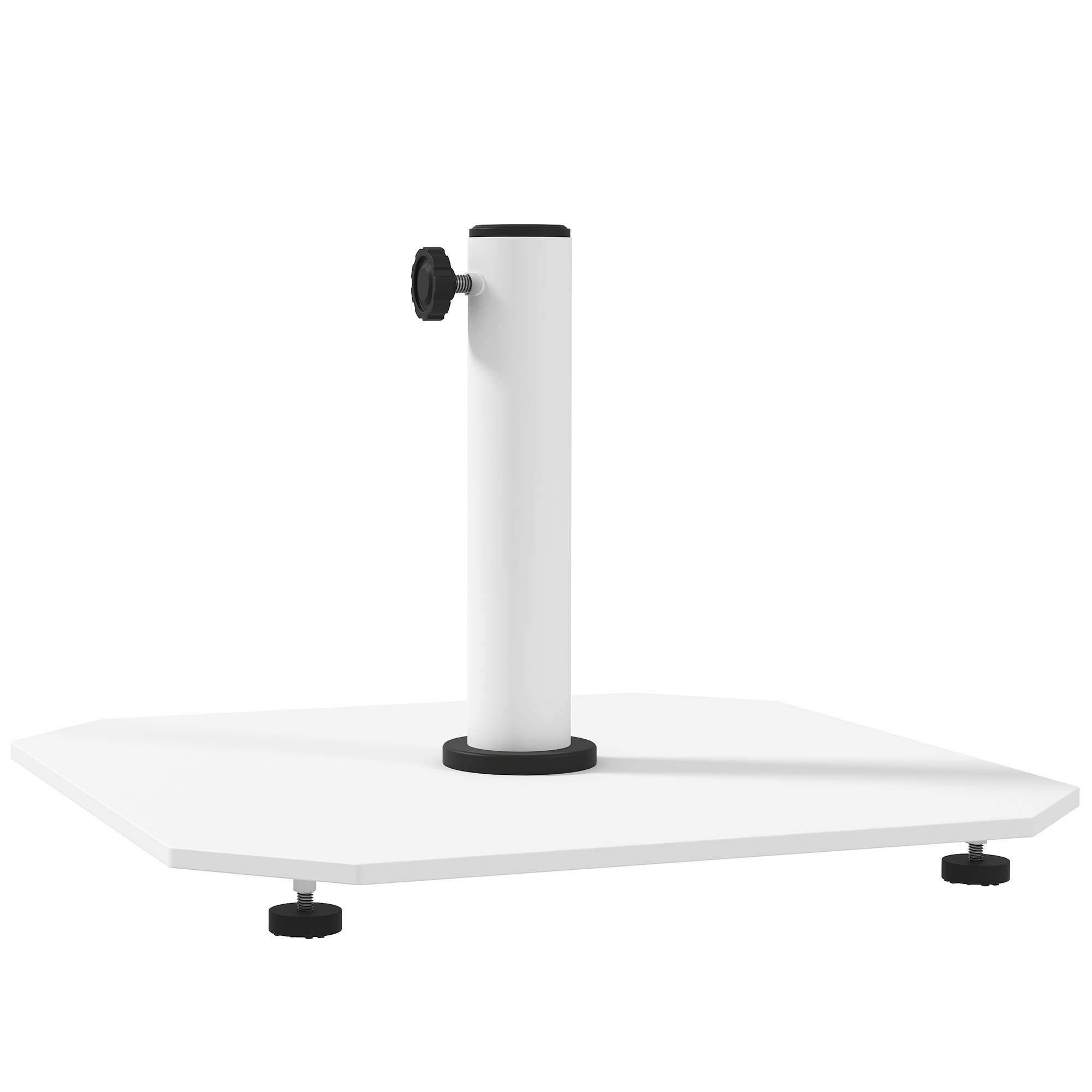 Outsunny Quadratischer Sonnenschirmständer 18,5 kg, Sonnenschirmhalter aus Gusseisen mit verstellbaren Pads für Terrasse 49,5 x 49,5 x 34 cm grau