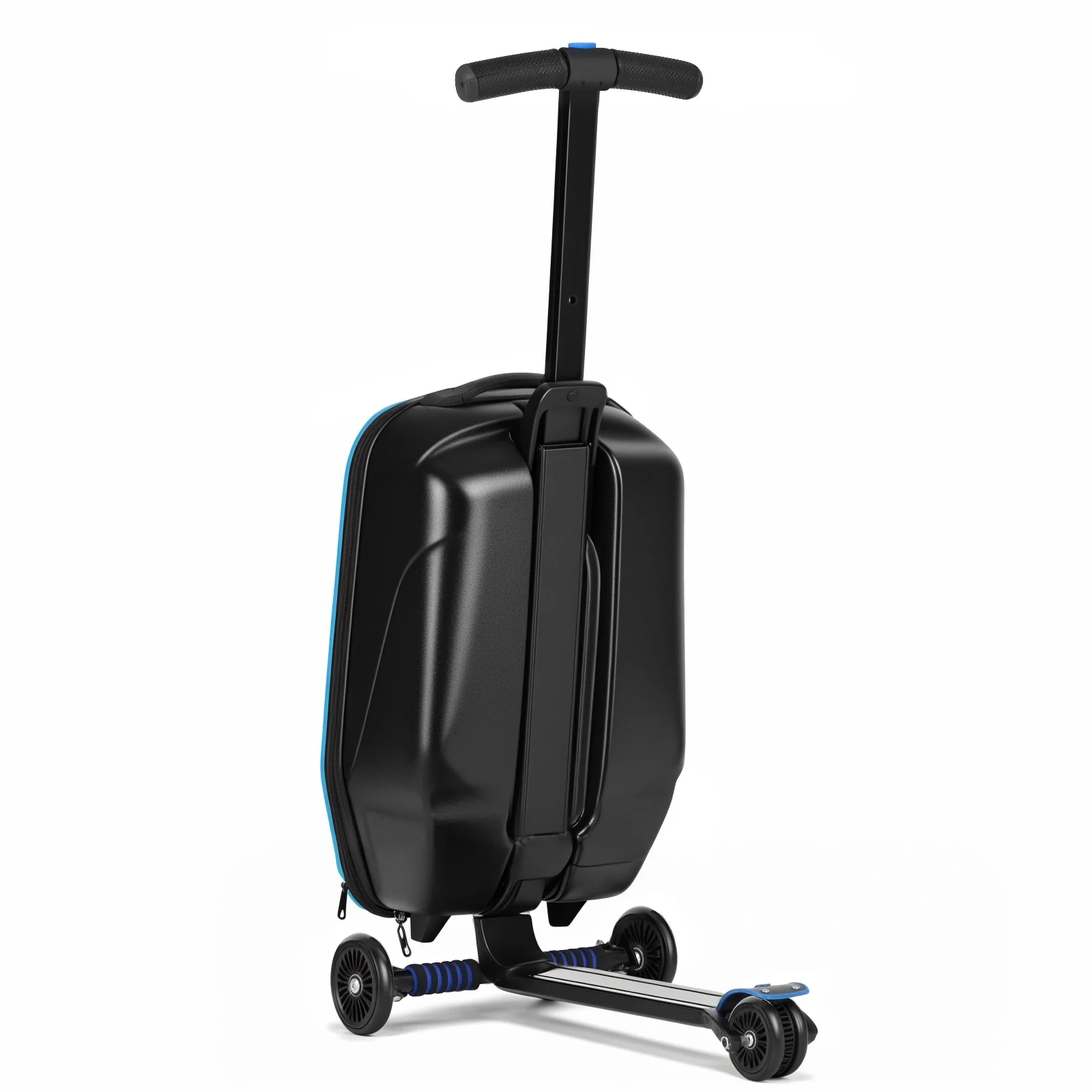 Advwin Scooter Luggage for Kids & Adults, Hardside Ride on Suitcase for Kids Ages 4-15 Multifunctional Lightweight Foldable Carry on Luggage with Wheels Ride on for Children Teenagers, Pink