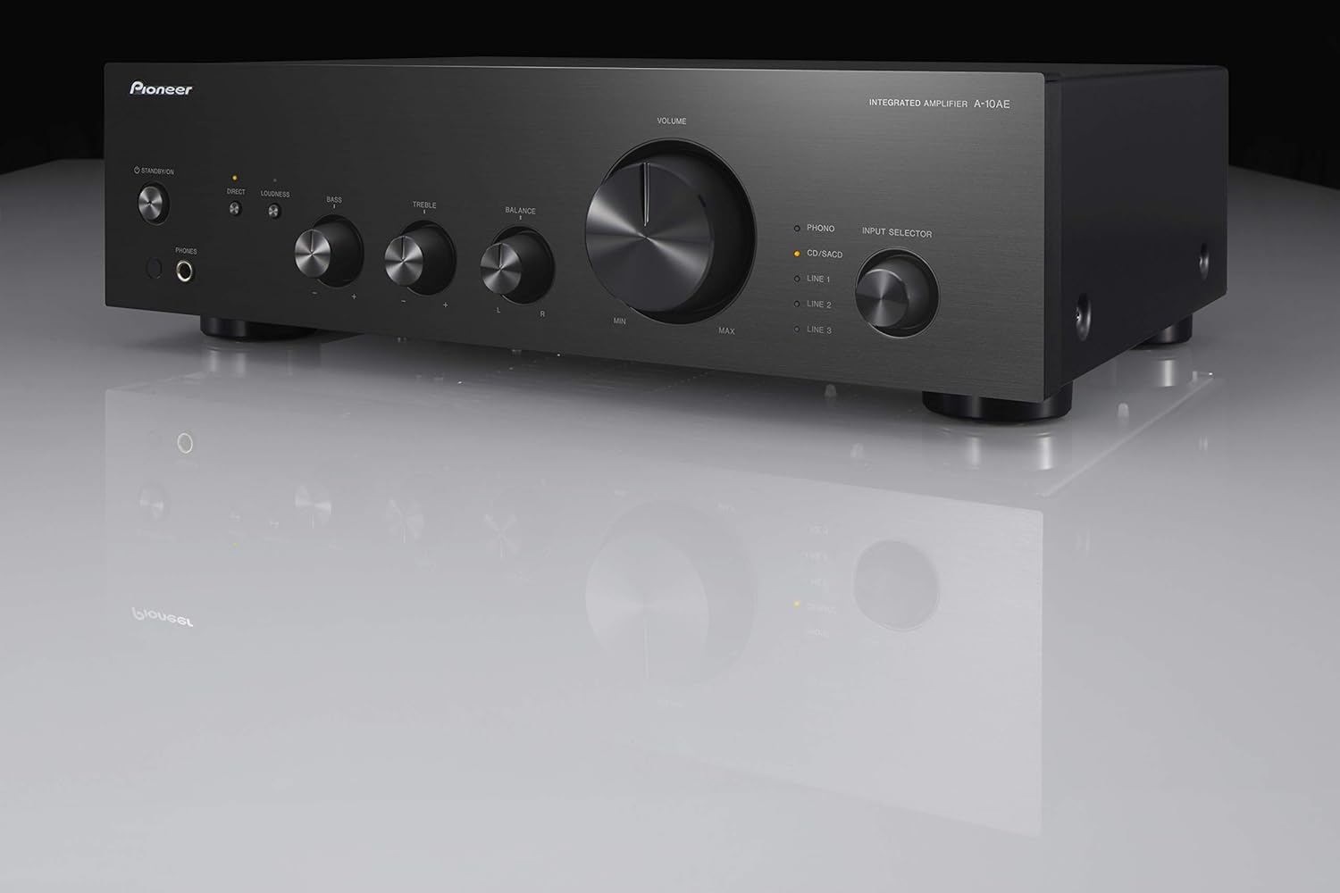 Pioneer A-10AE Alámbrico Negro - Amplificador de Audio (103 dB, 10-100000 Hz, 220-230, 50/60, 130 W, 0,2 W)