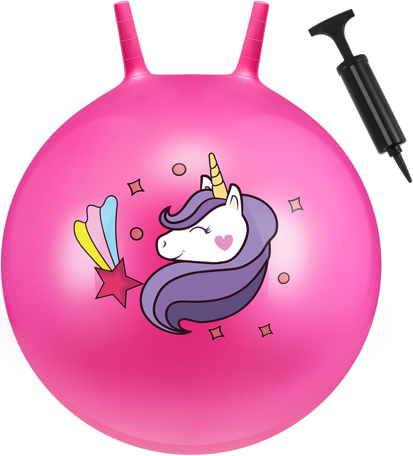 Hestya 50 cm Palla Tramoggia Spaziale di Unicorno Grande Pallone Gonfiabile per Saltare Palla Gigante Rimbalzante con Pompa Palla per Saltare con Maniglia Giocattolo per Gioco Yoga Giardino per Adulti