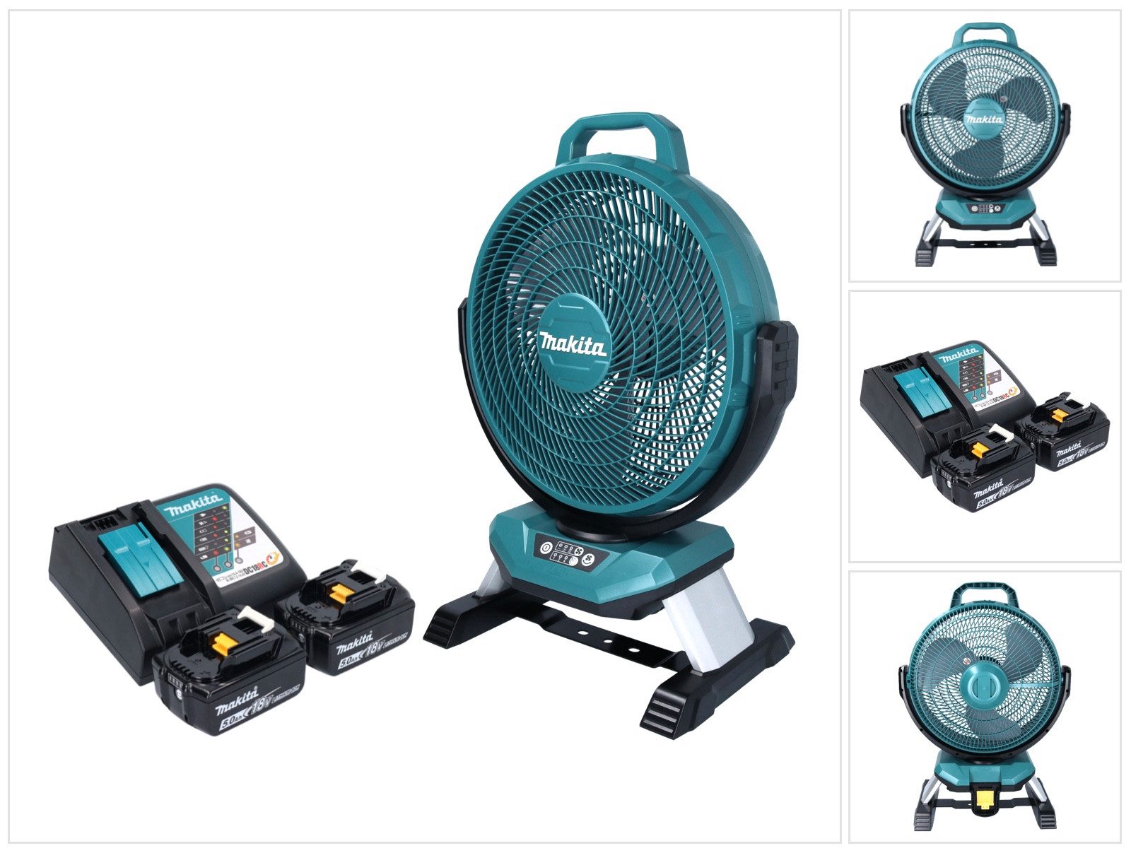 Akku-Standventilator DCF 301 RT Akku Ventilator Lüfter 18 V 33 cm + 2x Akku 5,0 Ah + Ladeg
