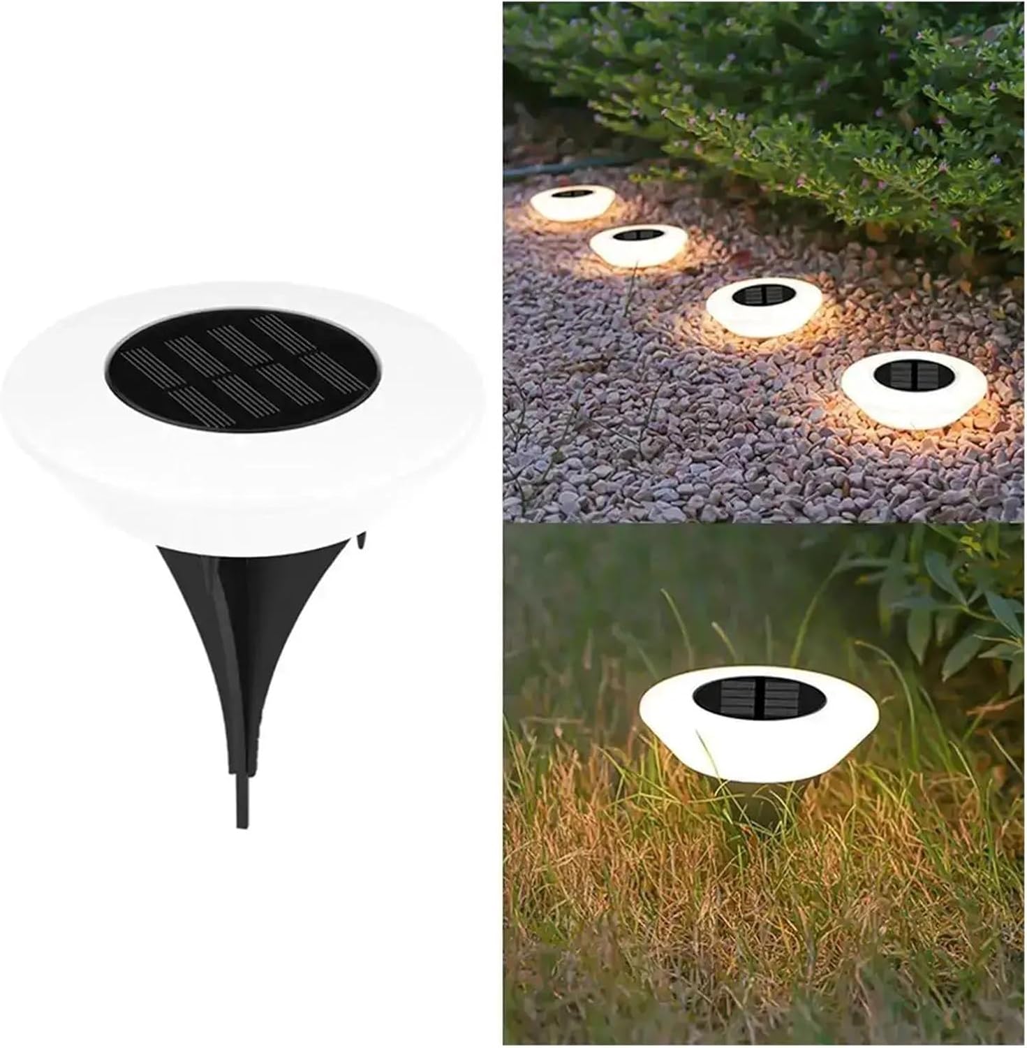 Outdoor So Bodenleuchten 8 Stück Wiederaufladbare LED Wasserdichte Landschaftslampen für Garten Park und Rasen Dekoration Warmweiß Dekorative Bodenbeleuchtung