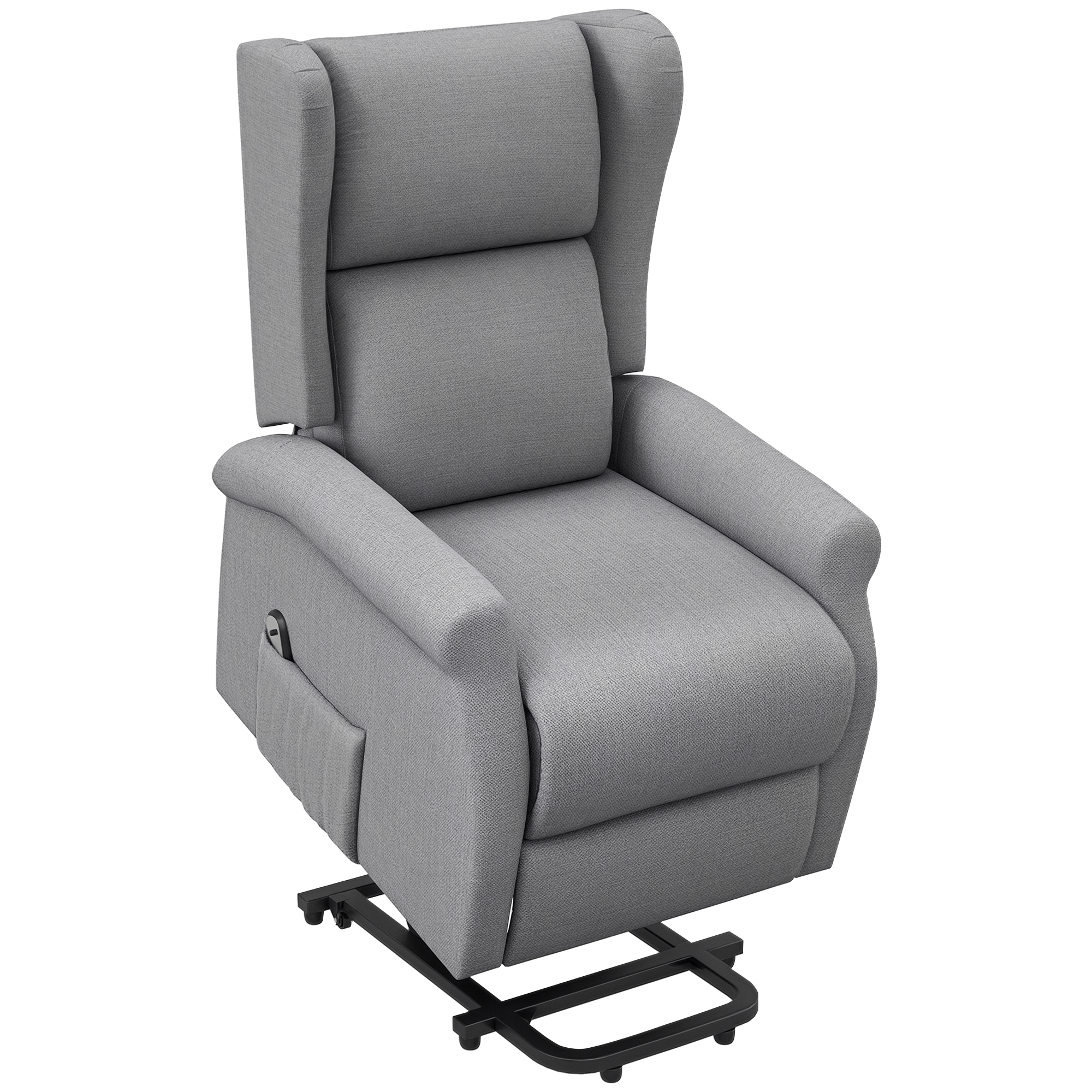 HOMCOM Relaxsessel, Aufstehhilfe, Liegefunktion, bis 200kg, 72,5x94x109cm, Grau