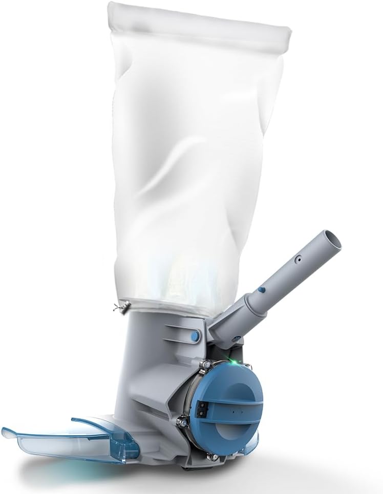 KOKIDO Rechargeable Heavy Duty Pool Leaf Vacuum Cleaner  Commercial Power Suction for Pool Closing  Standard and Fine Filter Bags  for Larger Leaves and Debris  Inground and Above Ground Pools XV910