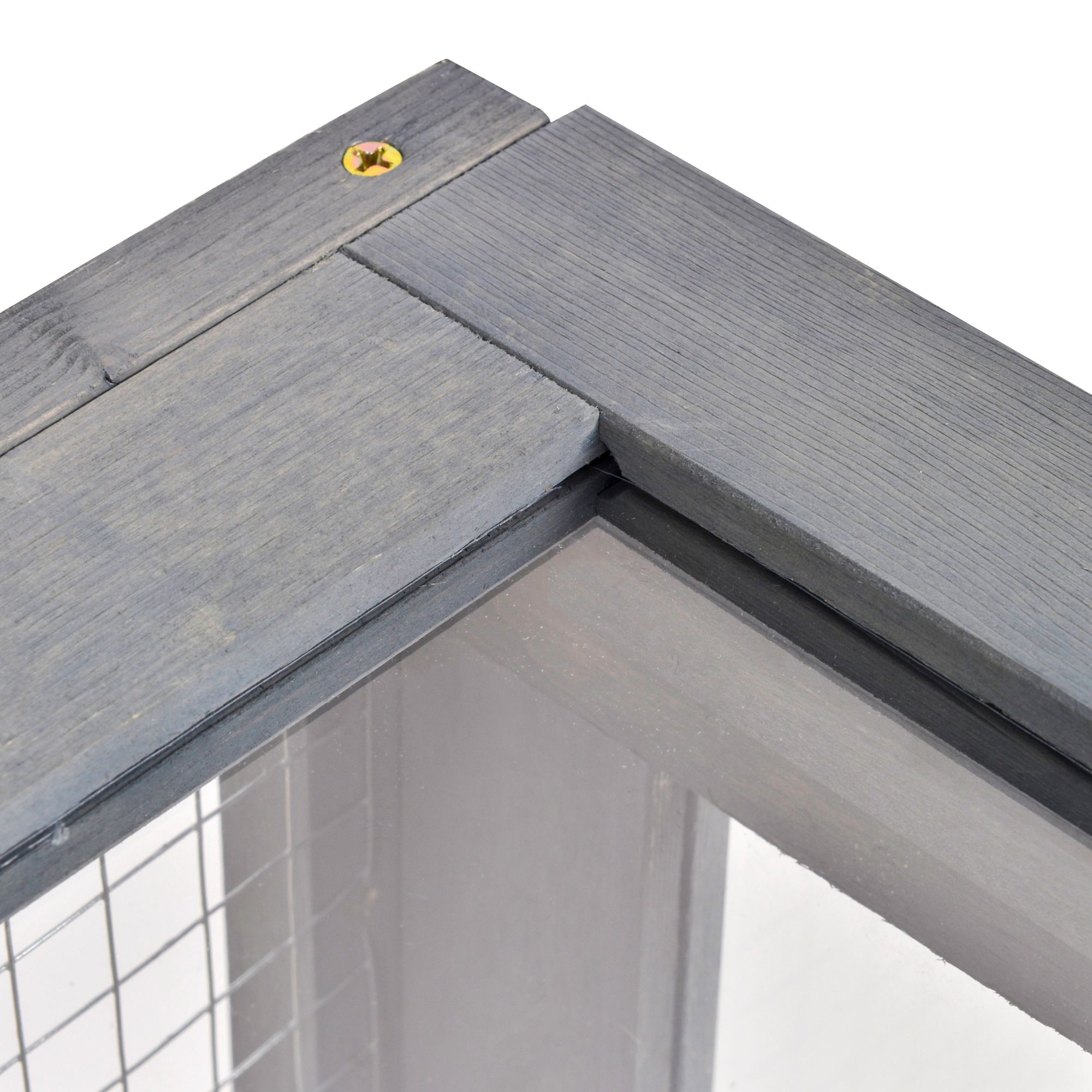 Schildpaddenverblijf van hout met opklapbare bovenkant 91x60,5x32 cm, Grijs