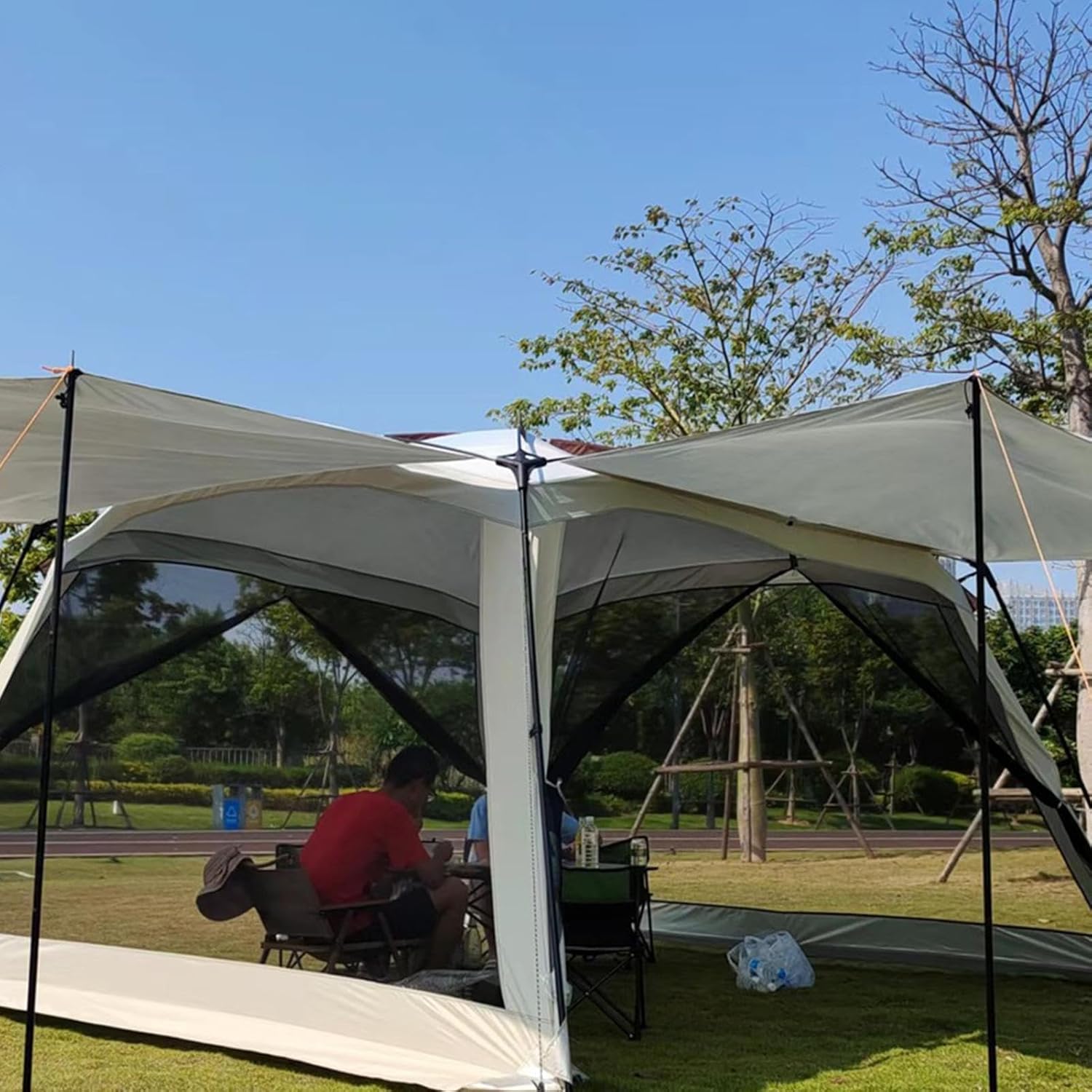 Maschen| Tragbarer UV-beständiger Schirm Mit Netz | Netz für den Außeneinsatz,Für Familienausflug Picknick Im Garten Wandern Roadtrips Und Reisen