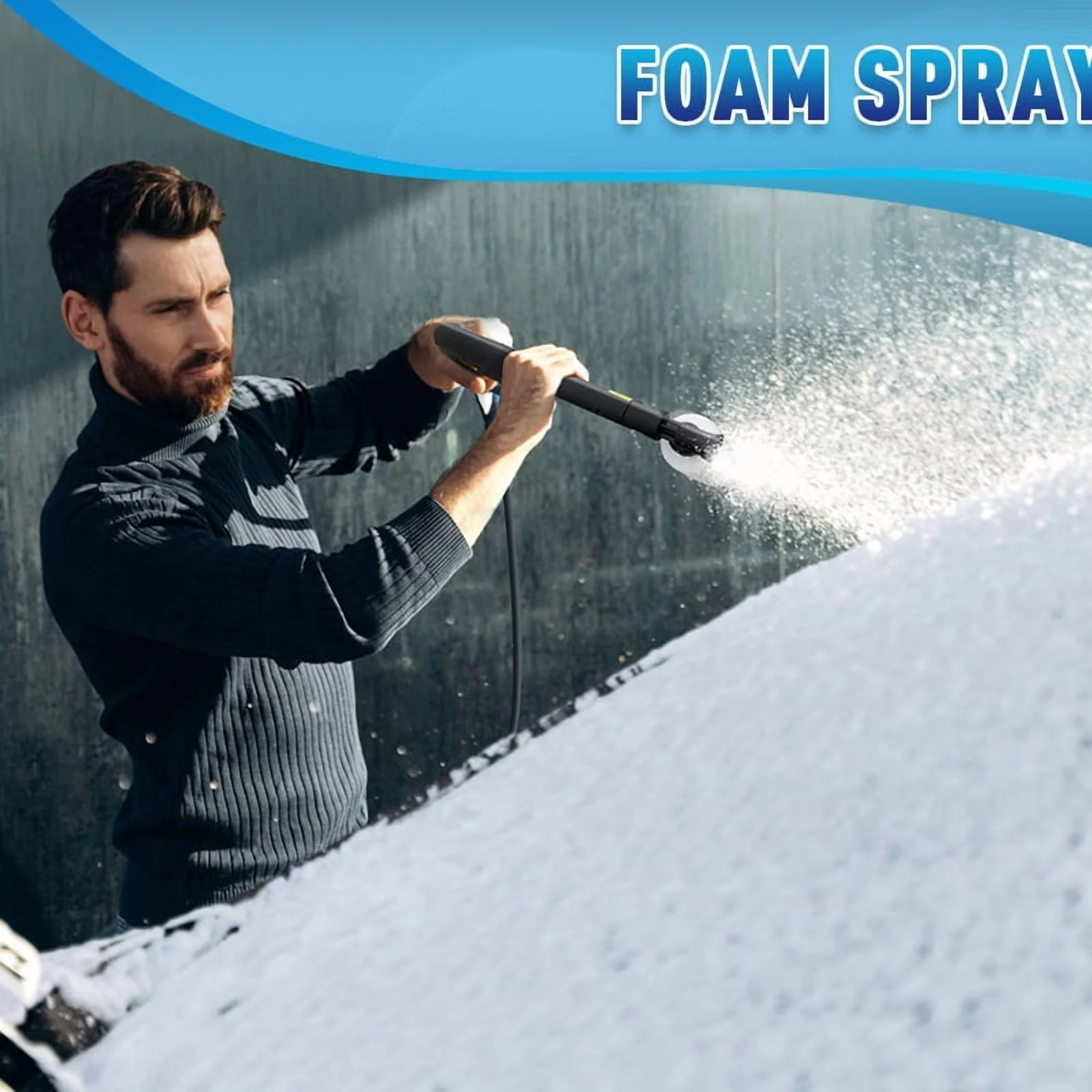 Electric Pressure Washer 5000PSI-Max 3.6GPM Power Washer Touch Screen Adjustable Pressure,4 Nozzles and 500ml Foam Cannon Power Washer Cleaning for Patio Blue