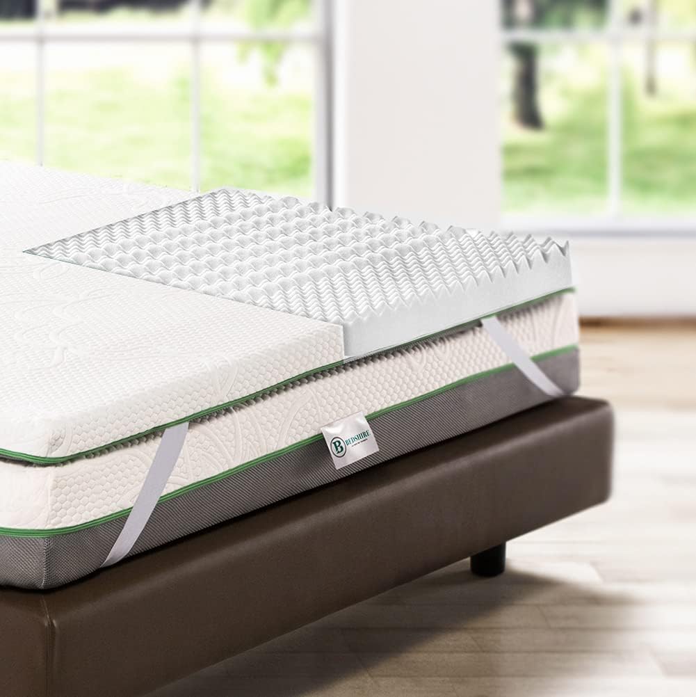 Bedshire Topper Matrimoniale 160x190 Materasso Correttore in Memory Foam HD Alto 6 cm con Rivestimento Sfoderabile Futon Ortopedico Made in Italy 100%