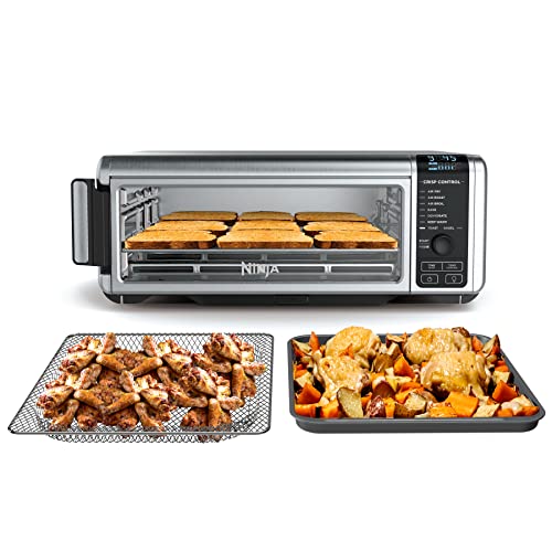 Ninja SP101 Digital Air Fry Countertop Oven with 8 in 1 Functionality, Flip Up & Away Capability for Storage Space, with Air Fry Basket, Wire Rack & Crumb Tray, Silver : Home & Kitchen