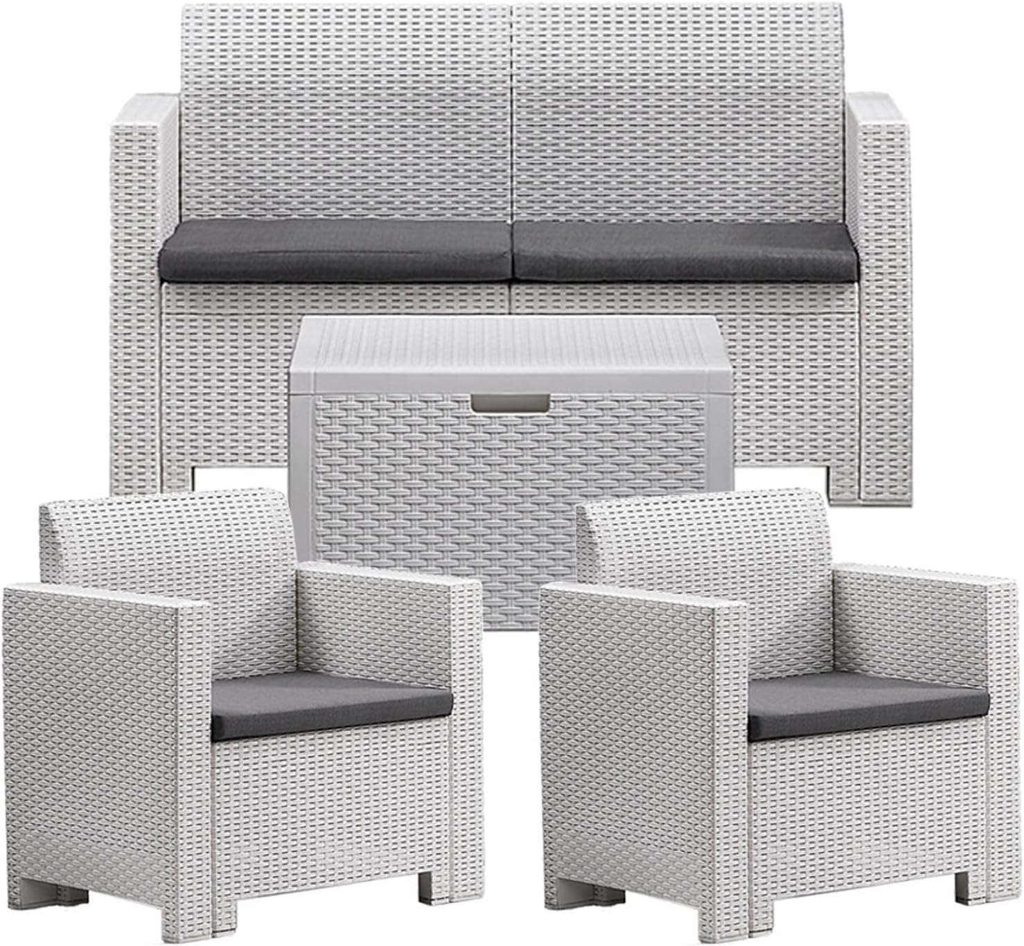 BICA 9067.4 Set Nebraska 2 Salottini, Antracite, 281 X 155 X 79 Cm