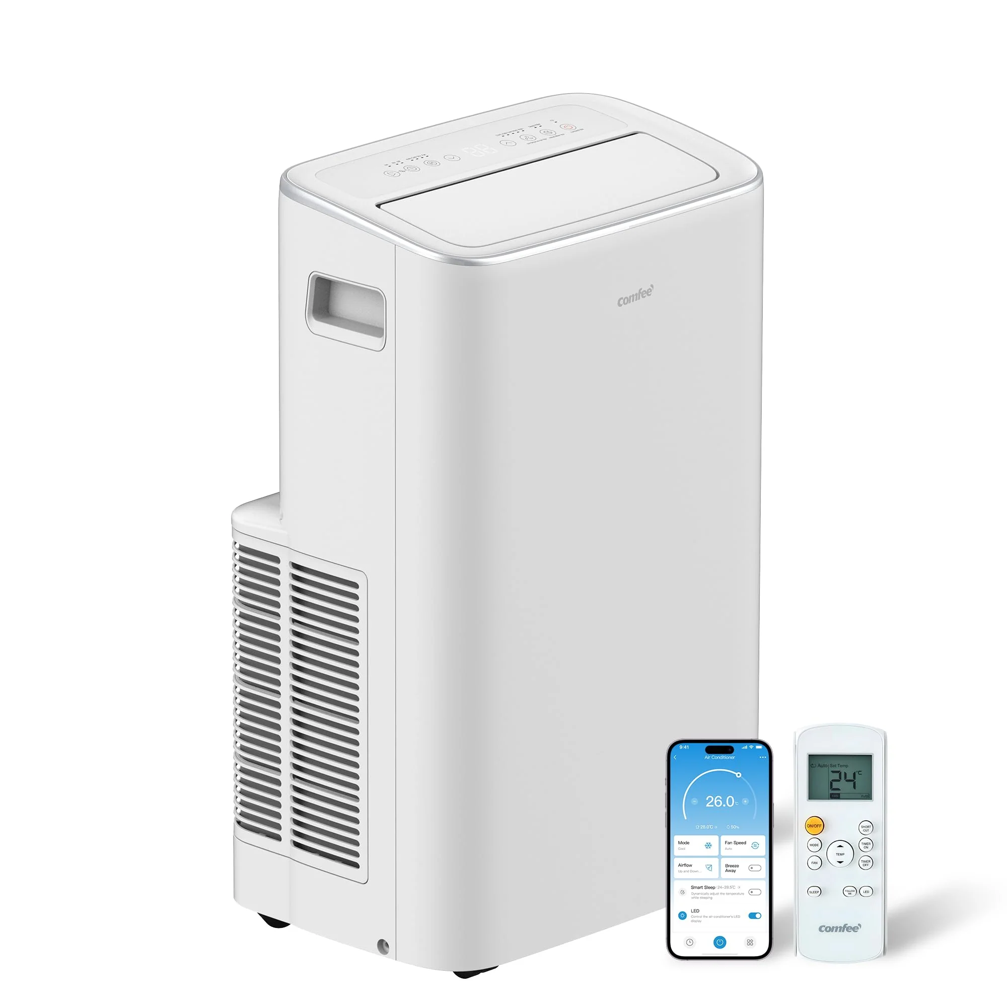 Comfee Breezy Cool Pro 2.6 Mobiles Klimagerät 9.000 BTU – A, R290, App & Alexa, Weiß