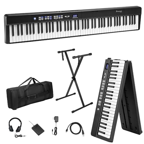 Starfavor Pianoforte portatile per tastiera, pianoforte pieghevole a 88 tasti full size, pianoforte elettrico, tastiera semi ponderata con 88 tasti, supporto per pianoforte, SP 15F : Amazon.it: Strumenti Musicali