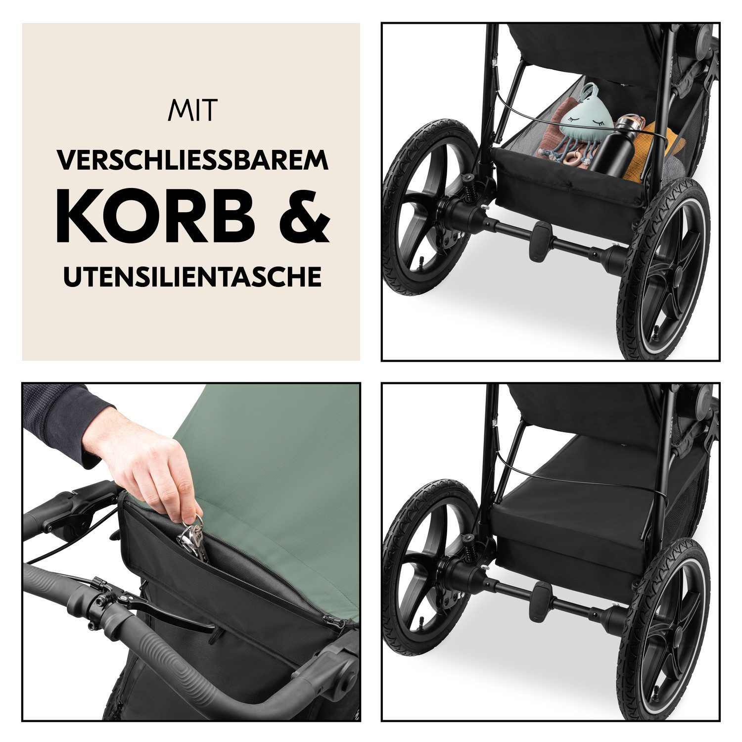 Dreirad-Kinderwagen Runner 3, Jungle Green