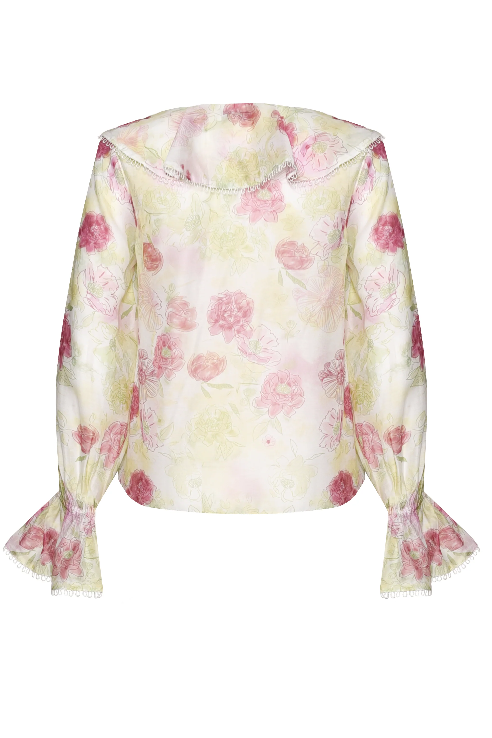 Green Pink Watercolour Blouse