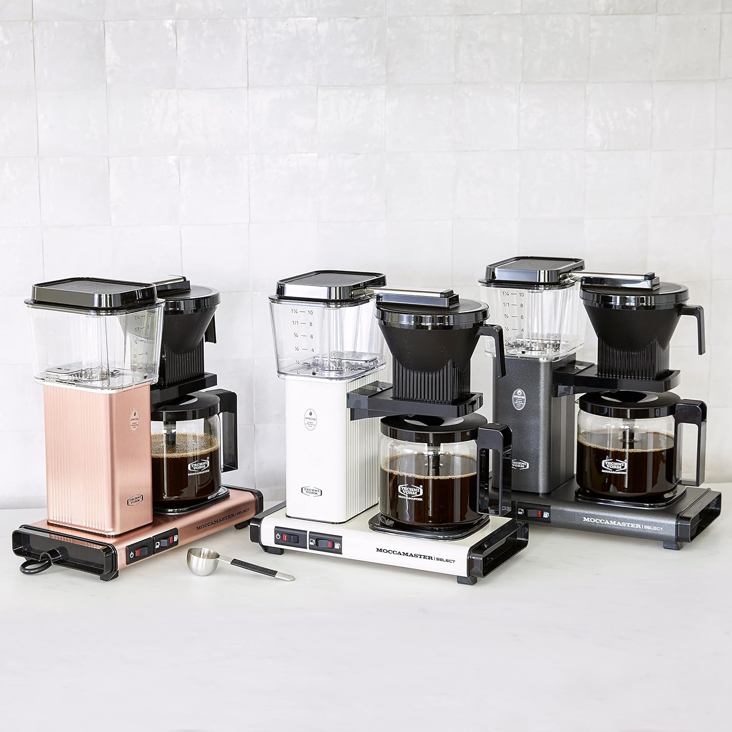 Moccamaster KBG Select, Kaffeemaschine, Retro Kaffeemaschine, Filterkaffee, Off-White, 1.25L