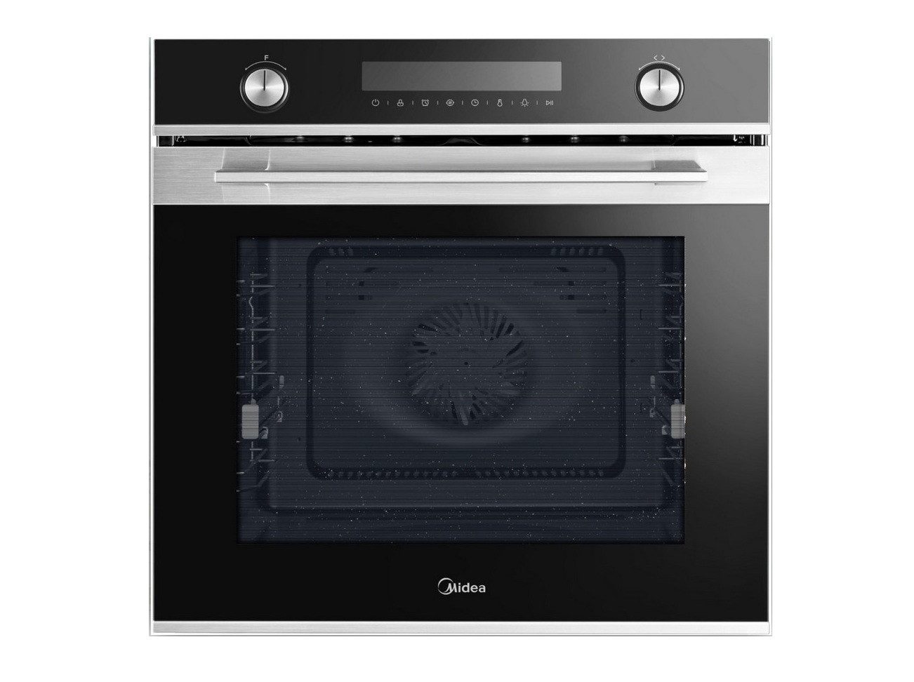 Einbaubackofen Midea Einbau-Backofen 7NP30E0IX schwarz Pyrolytische Selbstreinigung