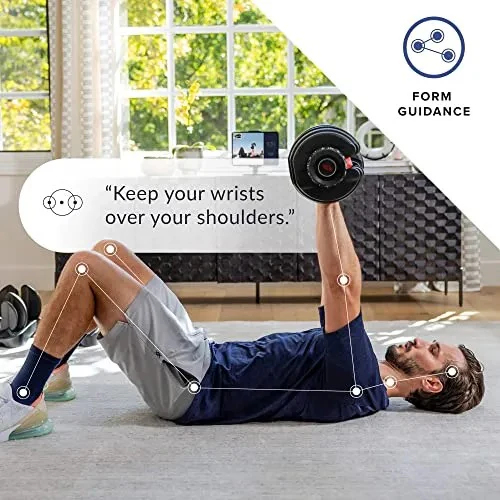 Bowflex SelectTech 552 Adjustable Dumbbells (pair), 2.3�C23.8 kg, space-saving home fitness equipment